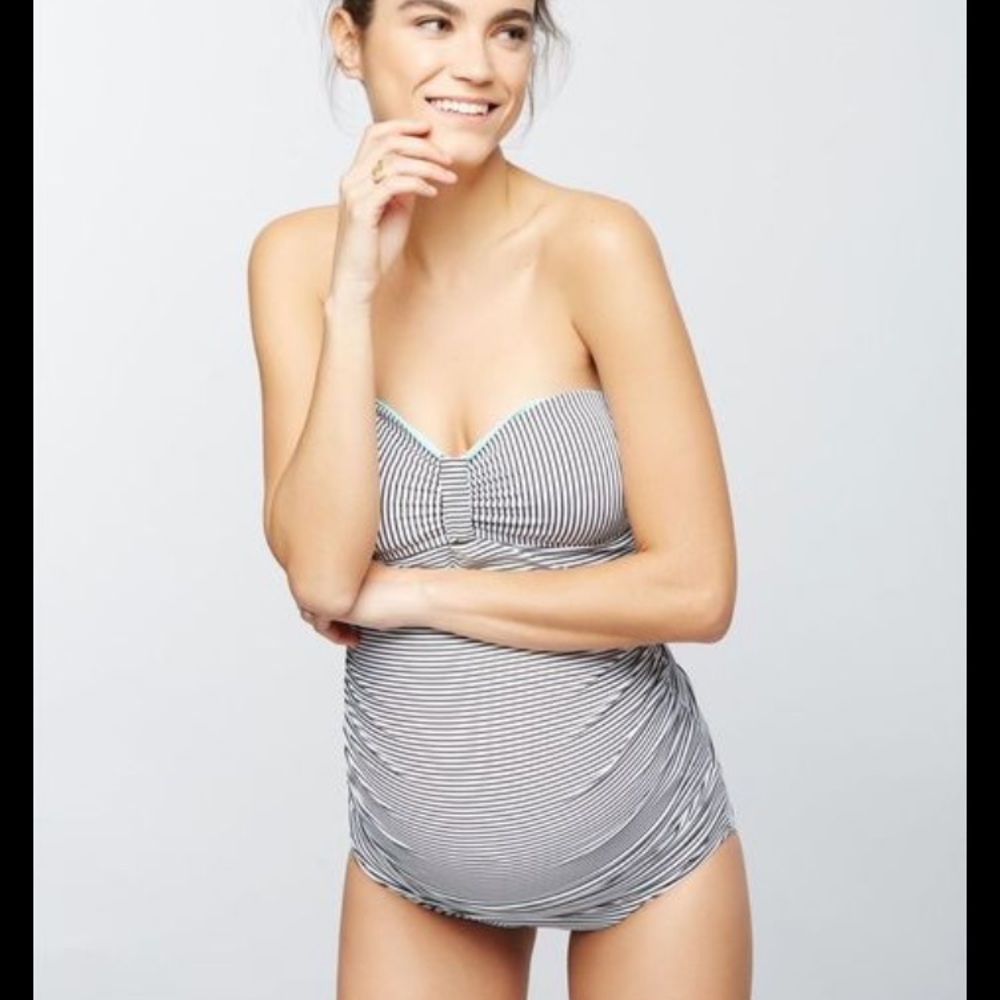 Maternity striped tankini swimsuit